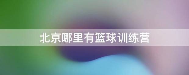 北海篮球训练营哪个训练好